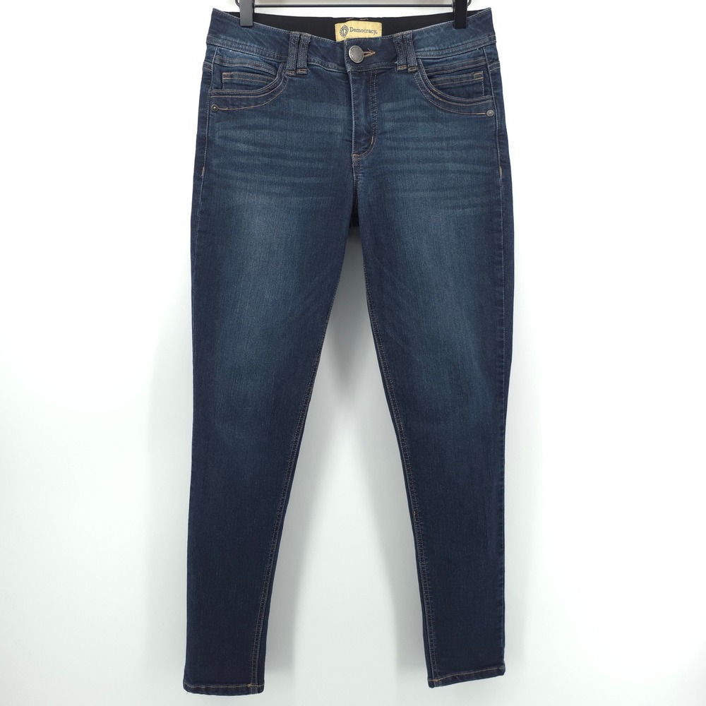 Democracy Womens Skinny Jeans Ab Technology 6 Dark Indigo Wash Stretch